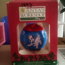 Vintage 1993 101 Dalmatian Santa's Workshop Christmas Ornament 