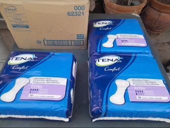 Women's Comfort Absorbant Pads By Tena (Case Of 90) New.