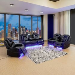 BRAND NEW LEATHER SOFA SET POWER RECLINER 