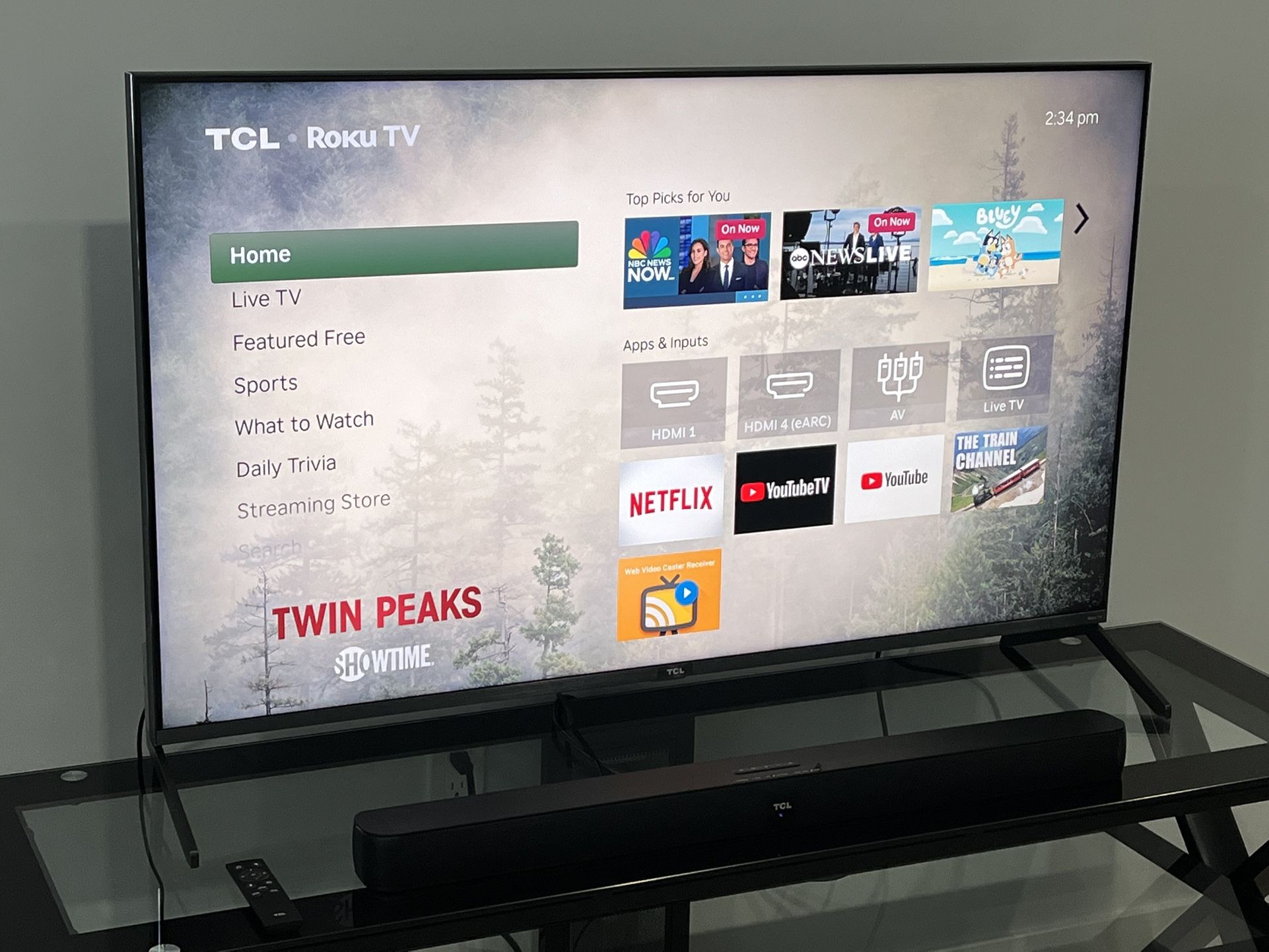 55 In. TCL 4k TV (55R625) + Sound Bar
