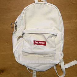 Supreme White Canvas Backpack