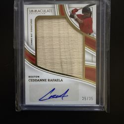 2023 Immaculate CEDDANNE RAFAELA Jumbo Bat Auto RED /35 RC Red Sox GOLD GLOVE