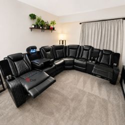 Power Recliner sectional Sofa With lights and wireless charging