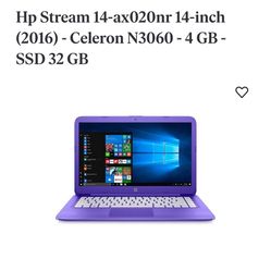 Purple Hp Laptop. Excellent Condition Only Used A Few Times. 