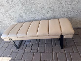 Overstock Channel Tufted Faux Leather Bench