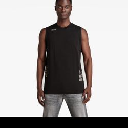 G-Star Graphic Stitch Detail Tank Top Black Size M