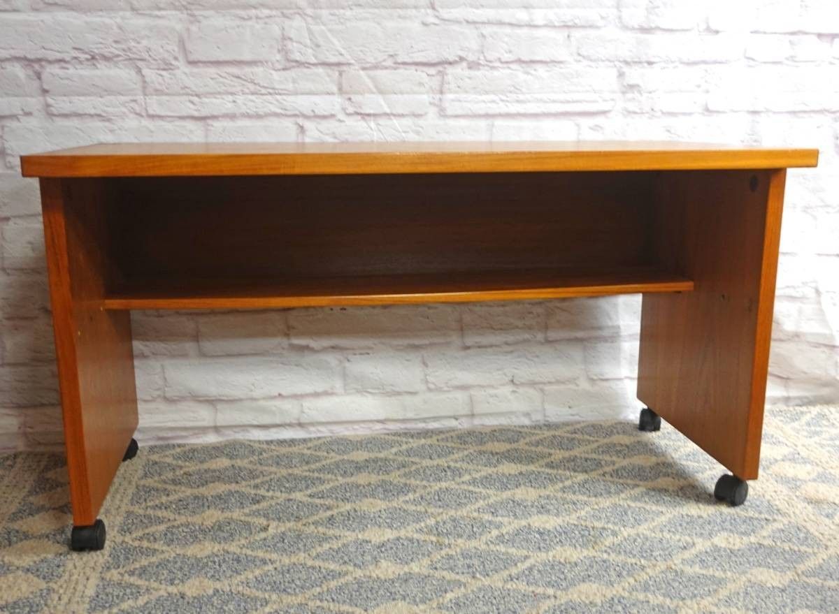 Midcentury Danish Teak Desk on Casters - Delivered