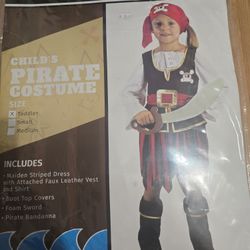 Pirate Custome For Toddler  Size 3-4