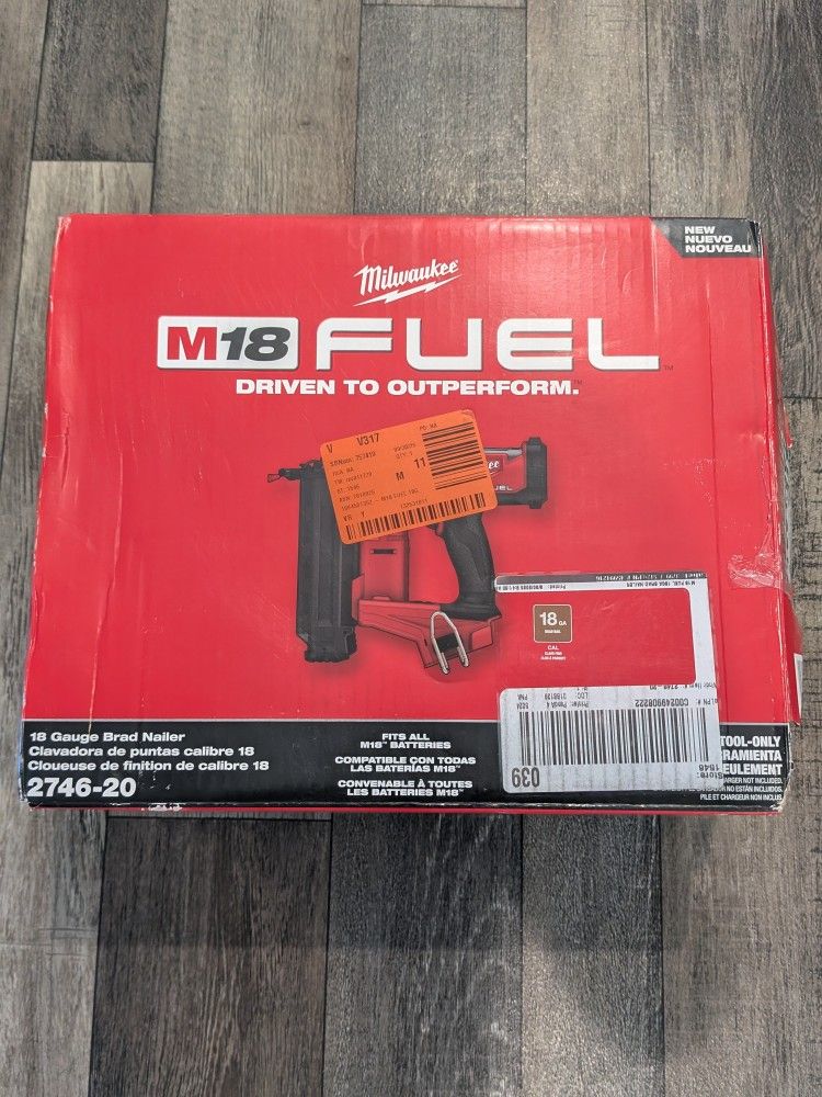 Milwaukee
M18 FUEL 18-Volt Lithium-Ion Brushless Cordless Gen II 18-Gauge Brad Nailer (Tool-Only)