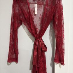  Victoria Secret Floral Mesh Lace Robe