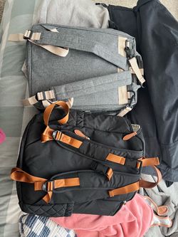 Two Backpacks Gray and Black