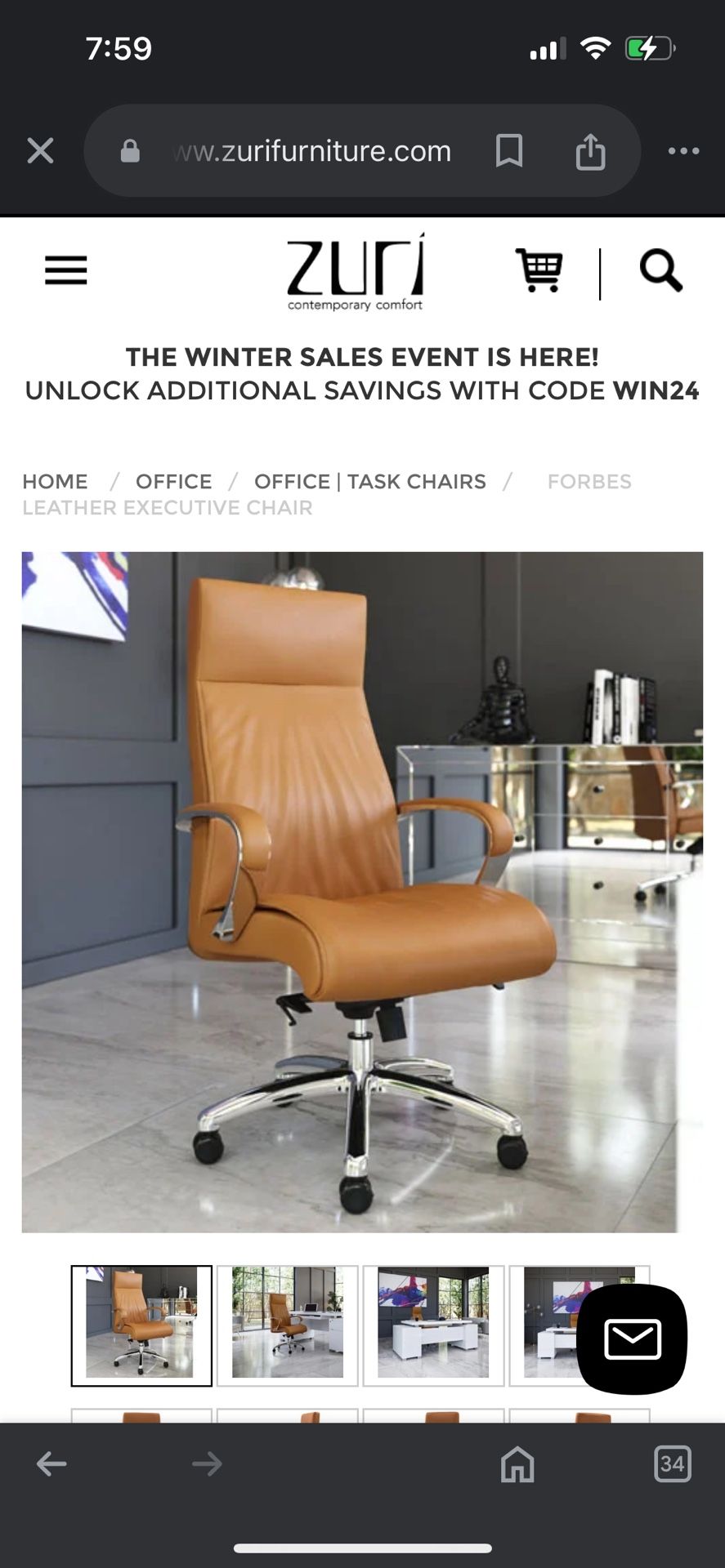 Zuri Leather Chair ($500 New)