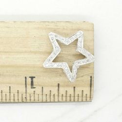 18K White Gold and Diamonds Womens Star Pendant Charm  #22585B