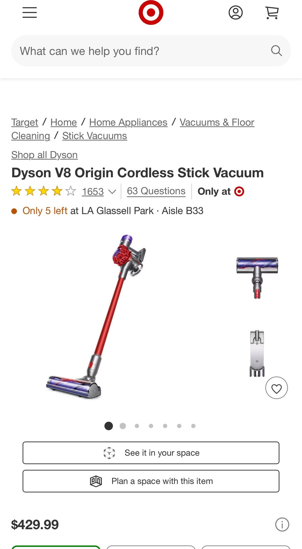 Vacuum Dyson V8 origin
