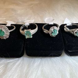 RealEsmeralda Colombiana Silver Rings 