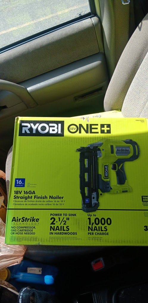 RYOBI 18V ONE+ STRAIGHT FINISH NAILER NEW $140 FIRM