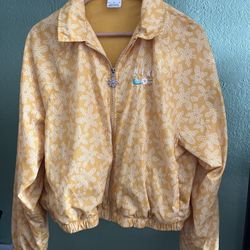 Nike yellow floral windbreaker