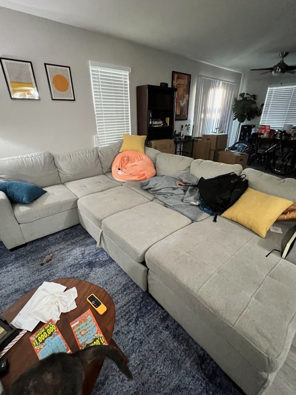 Caruso 3 Pc Fabric Sleeper Sectional