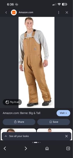 Berne, size 3X , insulated Bib Overall, perfect condition , $98