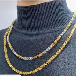18 K Gold Plated Stainless Steel Geometric Long Necklace Sweater Chain 