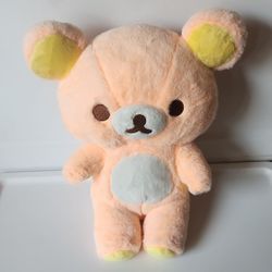 San-X Japan Rilakkuma Bear Plush 16" Zipper Pouch Neon Orange