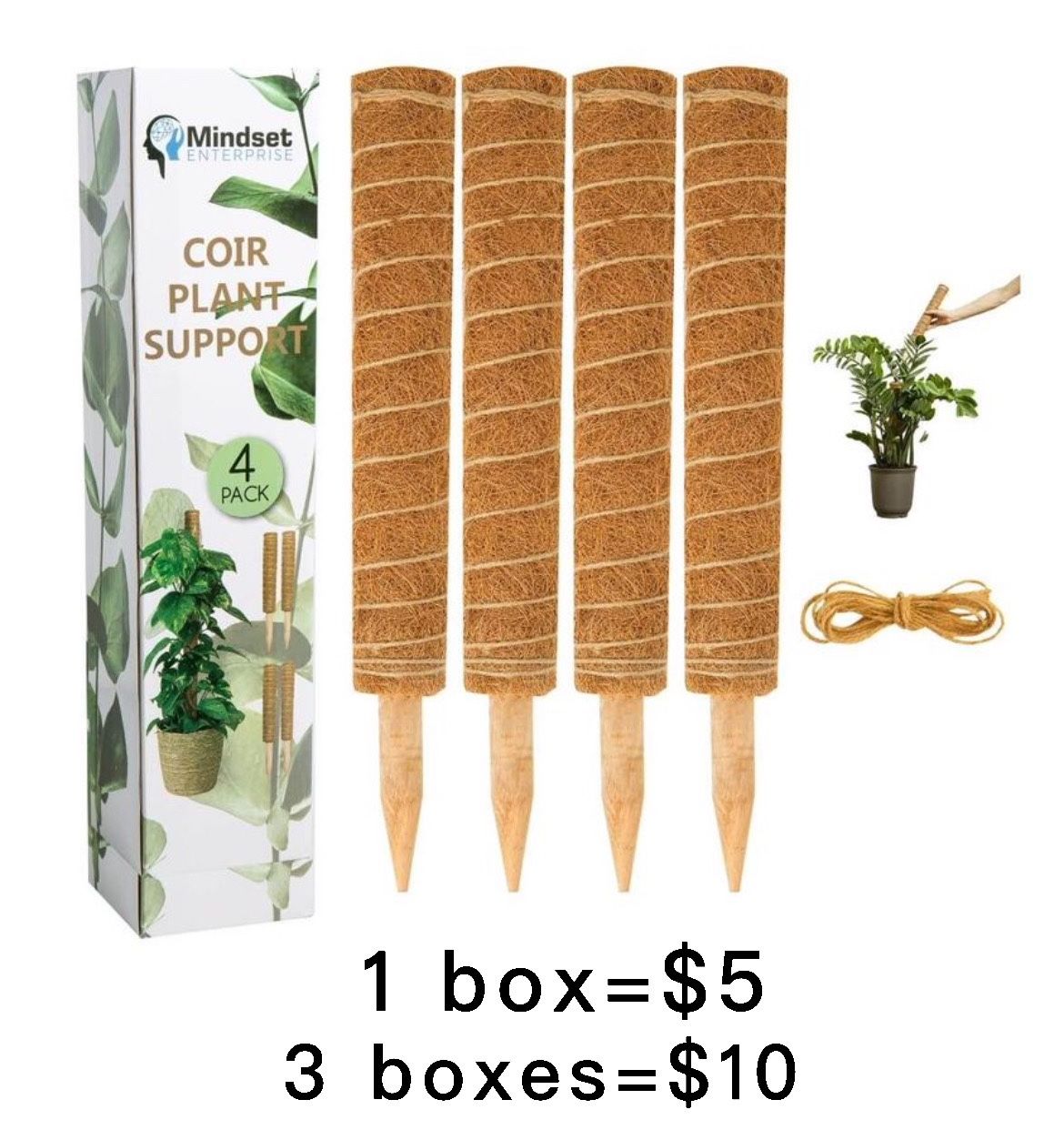 Moss Pole Plant Support for Monstera, Philodendron