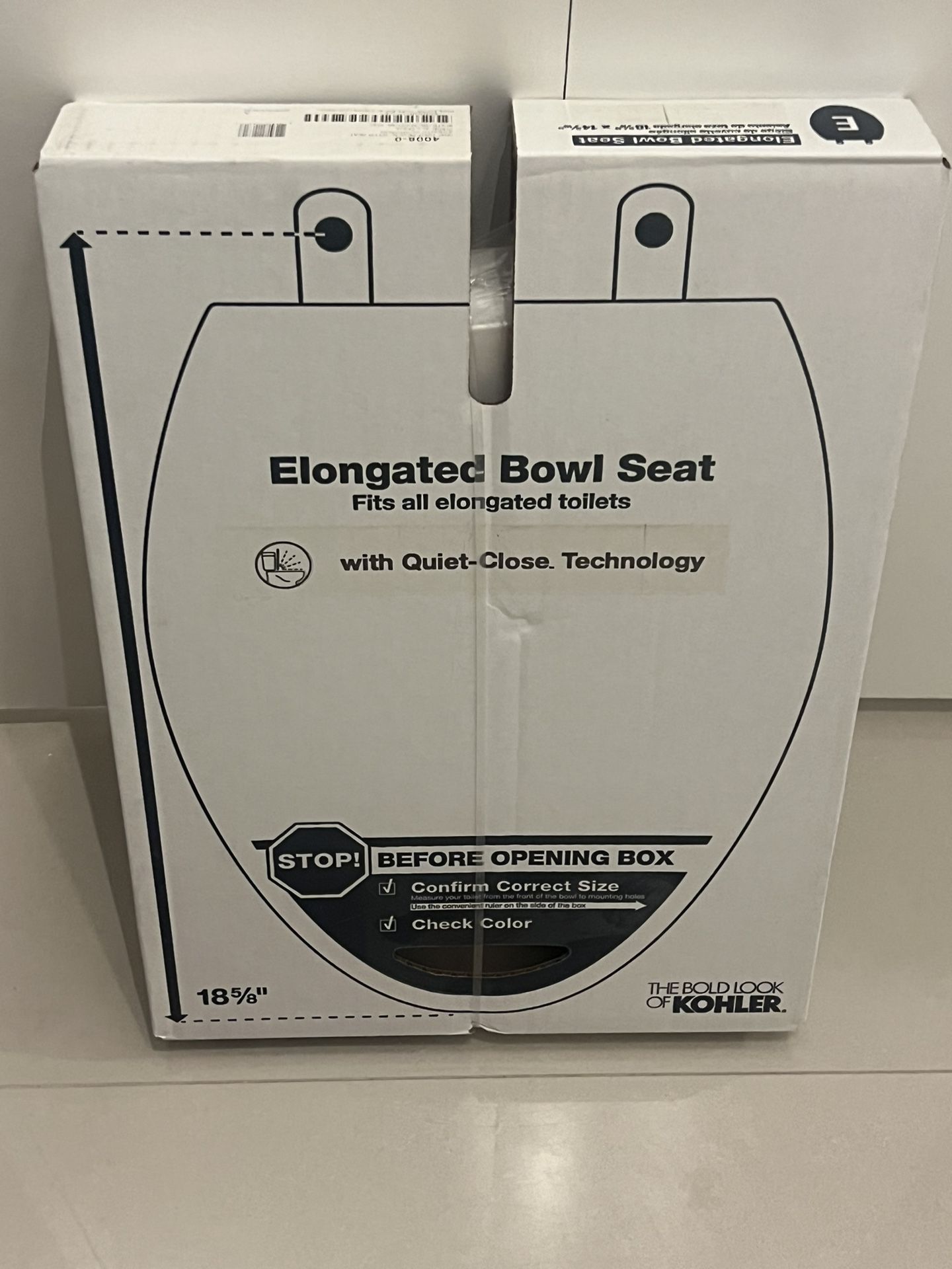 🚽 Kohler Elongated Toilet Seat – White, Brand New in Box (SKU 4008-0)