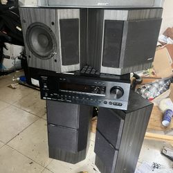 5 Bose Speakers With Onkyo Receiver For Sale