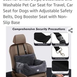New In Box Pet Campus Car Seat Grey Small Dogs