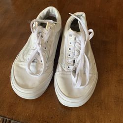 White Old School Vans