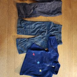 18 month pants and a fleece jacket. 