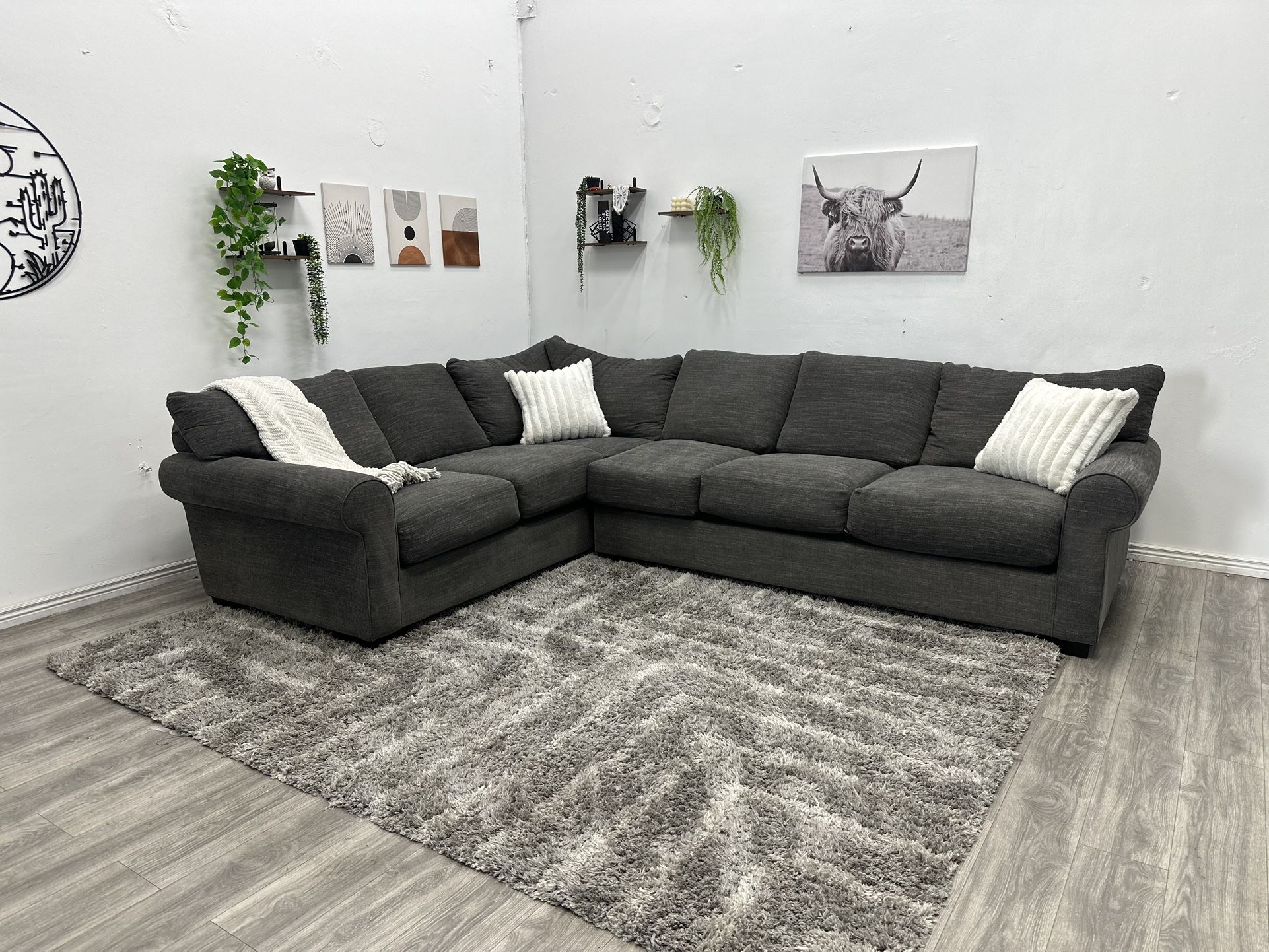 Grey Sectional Couch - Free Delivery 