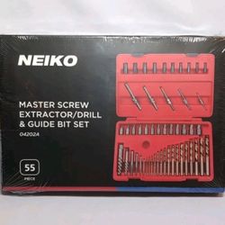New NEIKO 55 Piece Master Screw Extractor/ Drill And Guide But Set 