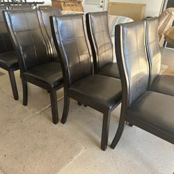 Faux Leather Dining Chairs (8)