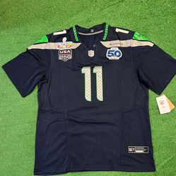 Seattle Seahawks Jaxson Smith-Njigba Super Bowl Blue 60 Jersey