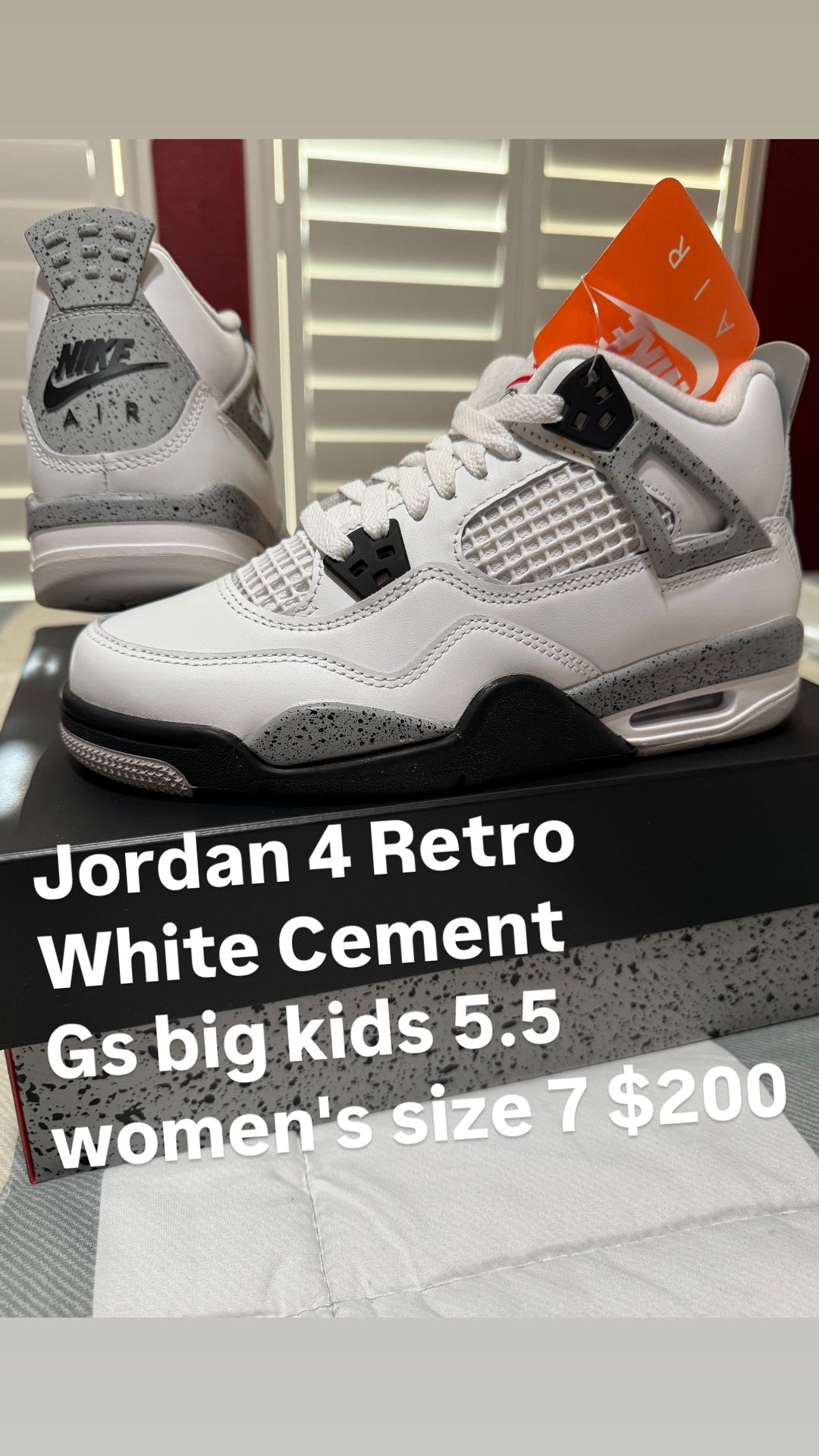 Jordan Retro White Cement Gs big kids 5:5 women's