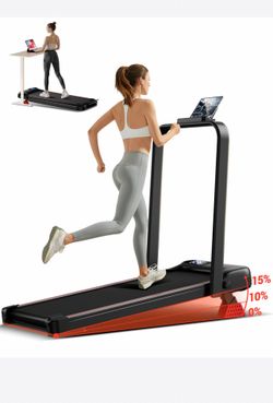 Black Folding 3-in-1 Walking Pad Treadmill w/ 15% Incline – Brand New