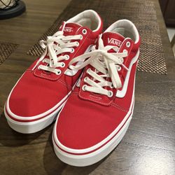 Men Red Vans Size 10 