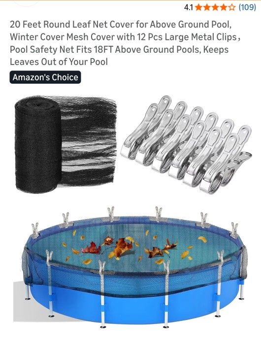 18' Round Leaf Net Cover for Above Ground Pool