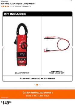 Milwaukee 600 Amp AC/DC Digital Clamp Meter