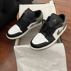 Air Jordan 1 Low Black White Olive Green