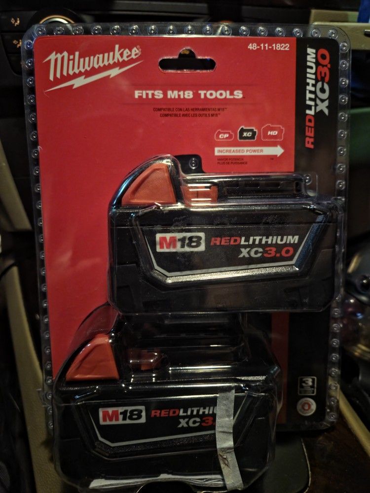 M18 Milwaukee Battery 2 Pack 3.0