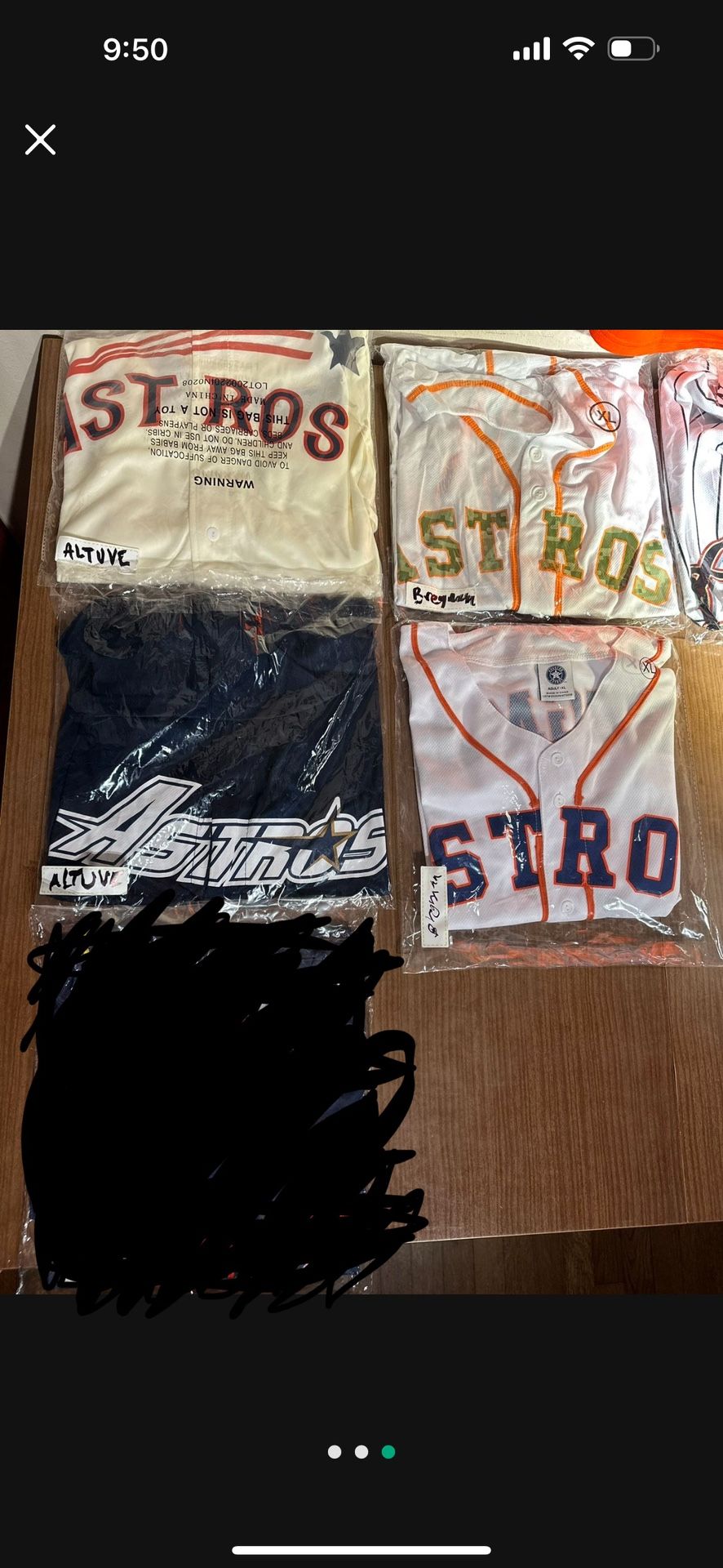 Astros Stadium Giveaway Jerseys - All XL
