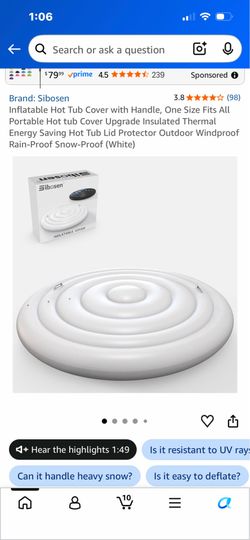 Sibosen Inflatable Hot Tub Cover