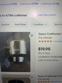 Craftsman socket 47784. 1-11/16