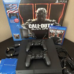 PlayStation 4 Jet black 500 GB Bundle With Box