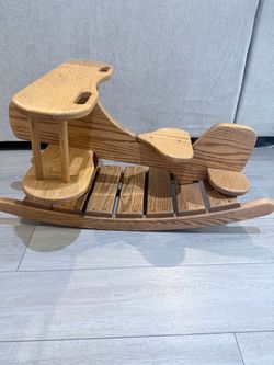 Wooden Rocking Airplane for Toddlers