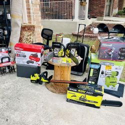 power tools (electrial & gas), bakers rack, vanity, $1 clothes & a lot more!!