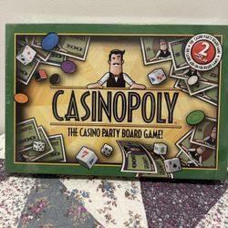 Casinopoly Casino Party Board Game 2001 Reveal Inc Blackjack Craps Slot Roulette