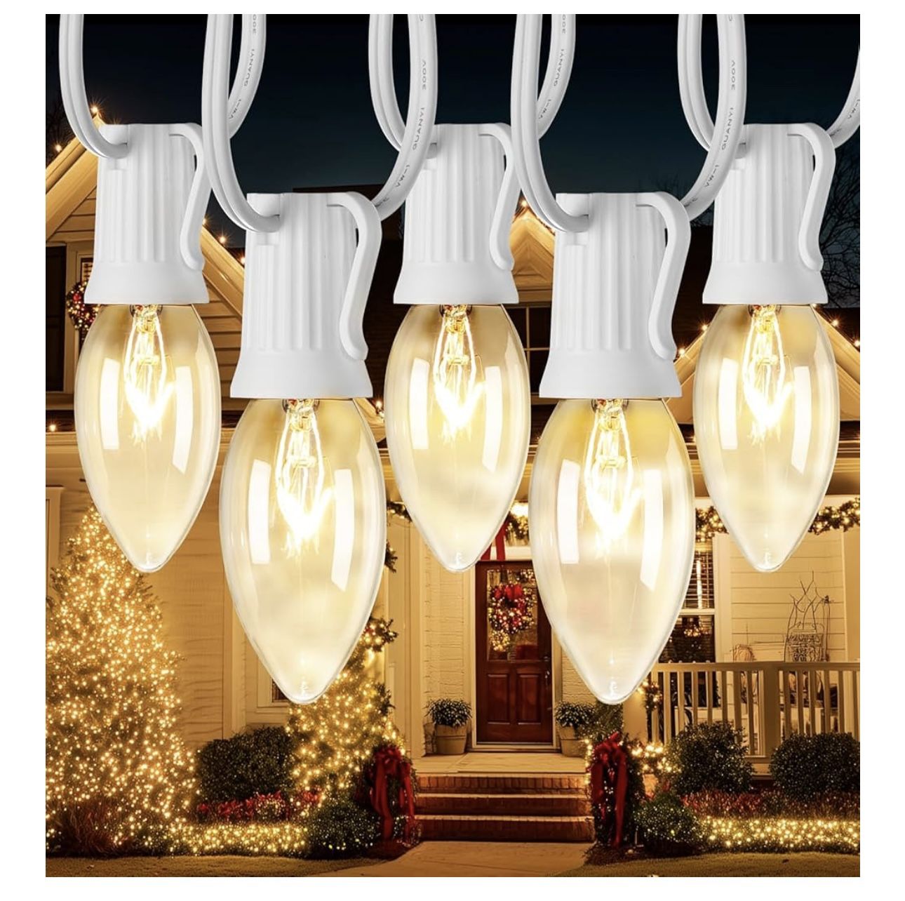 Clear Christmas String Light Set, 100 Feet